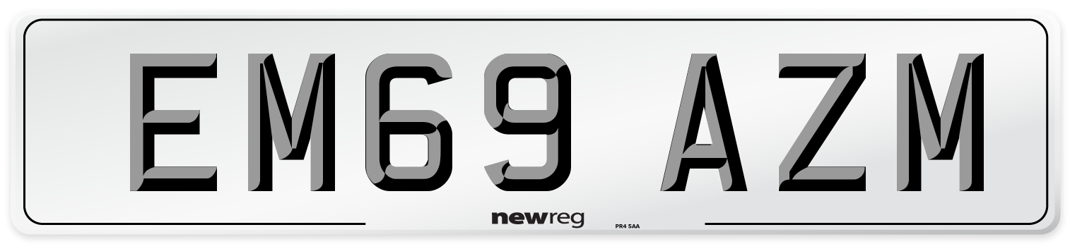 EM69 AZM Number Plate from New Reg